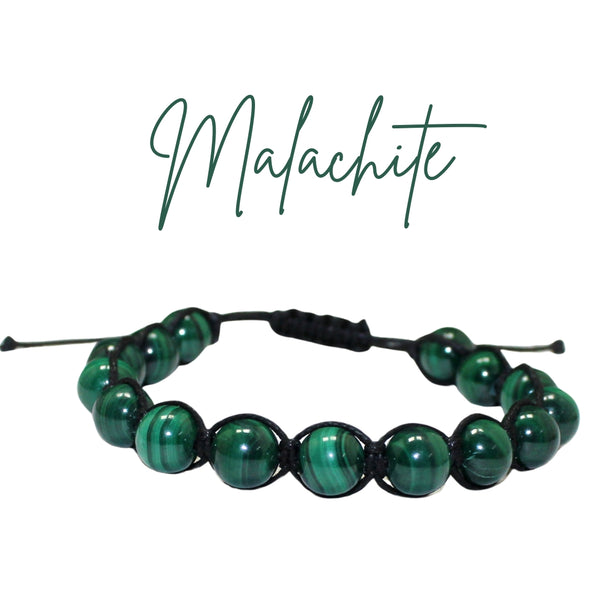 Natural Malachite Macrame Bracelet