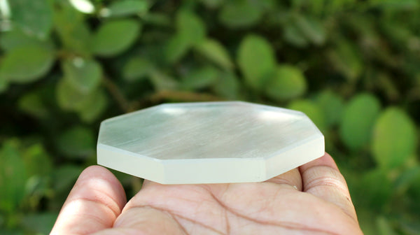 Natural Selenite Octagon Charging Plate