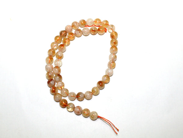 Natural Citrine 8 mm Bead Strand