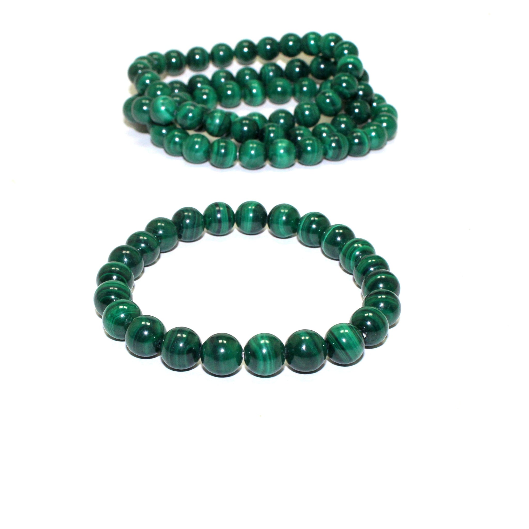 Natural Malachite Bead Bracelet