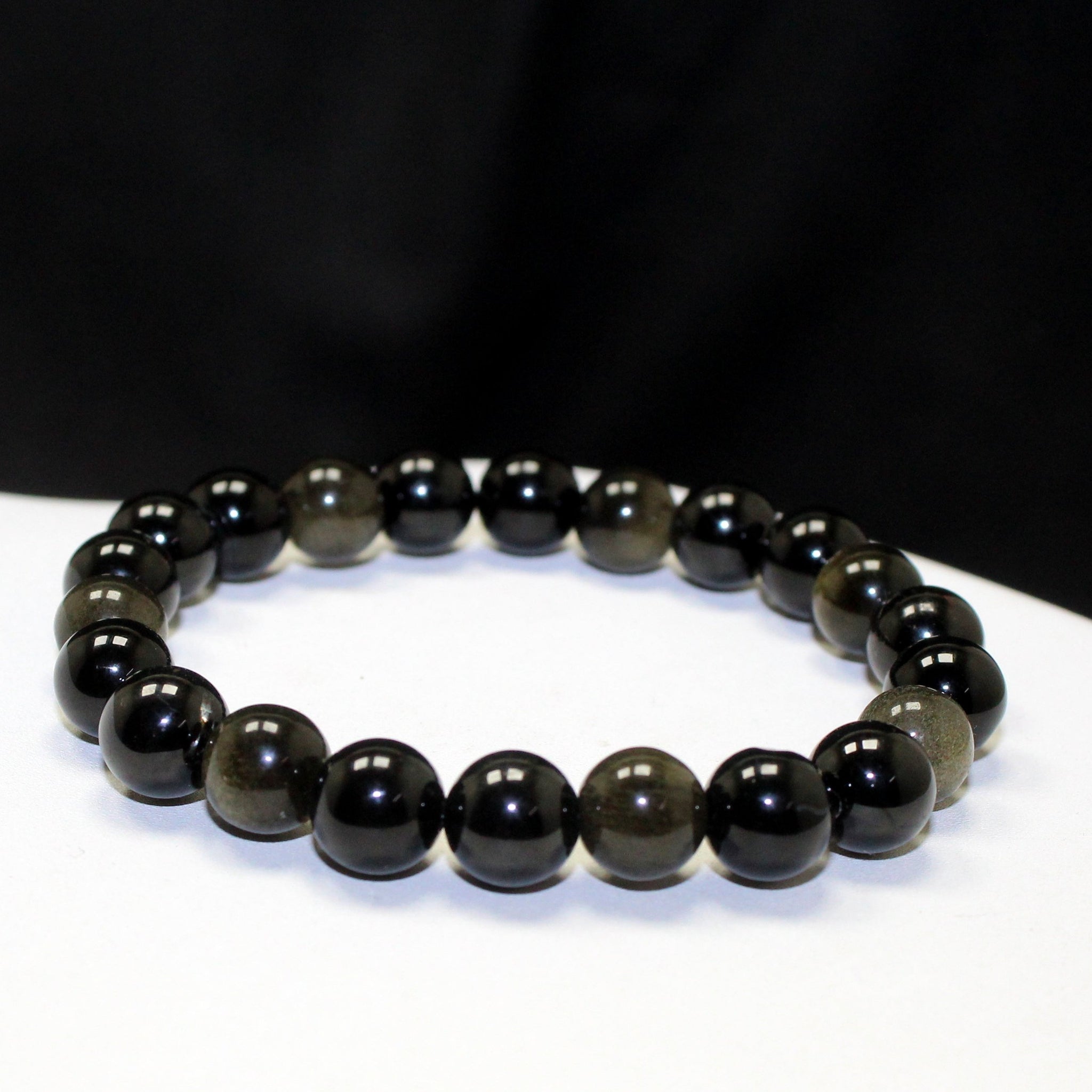 Triple Protection Bracelet - Golden Sheen Obsidian, Black Onyx and Black Tourmaline