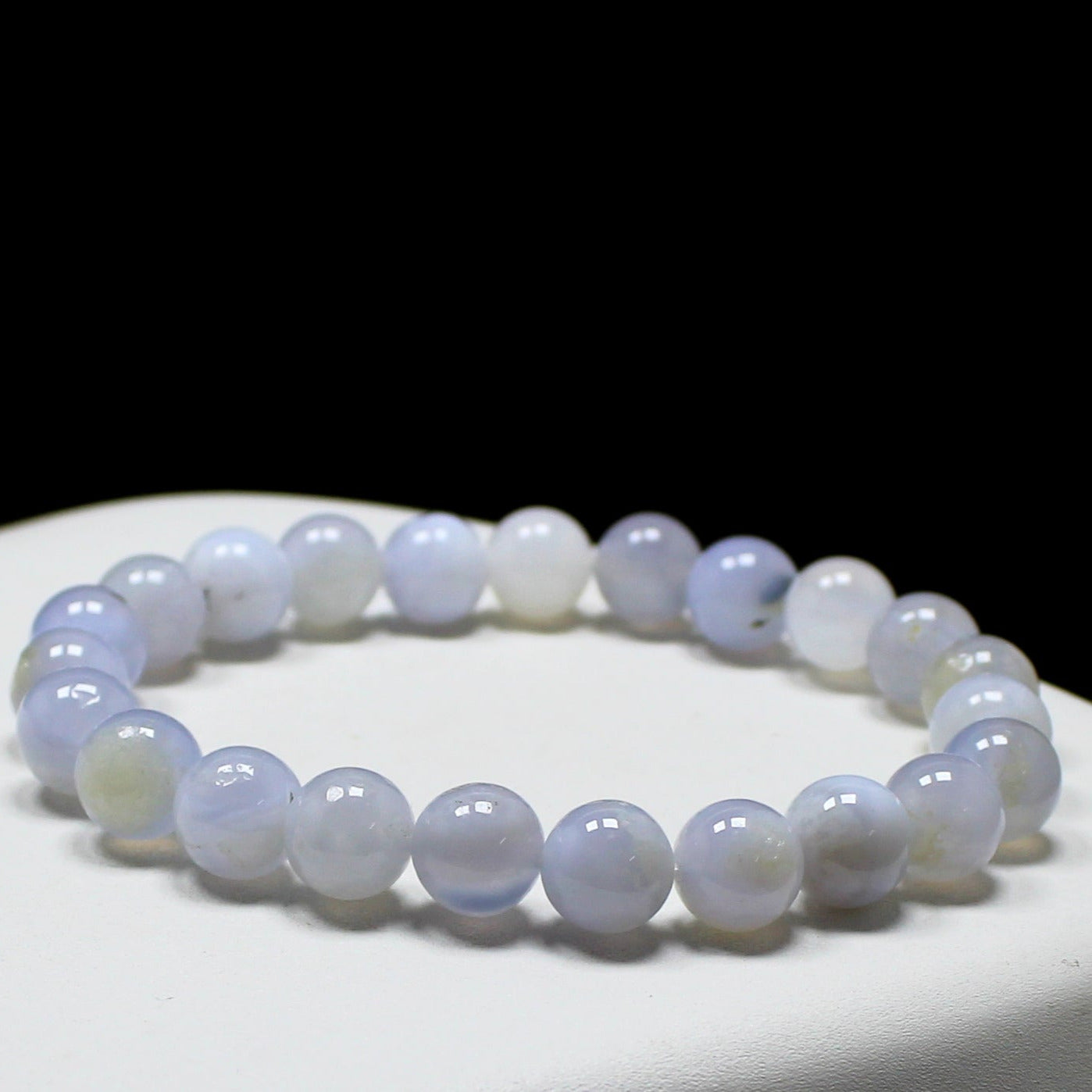 Natural Blue Lace Agate Bead Bracelet