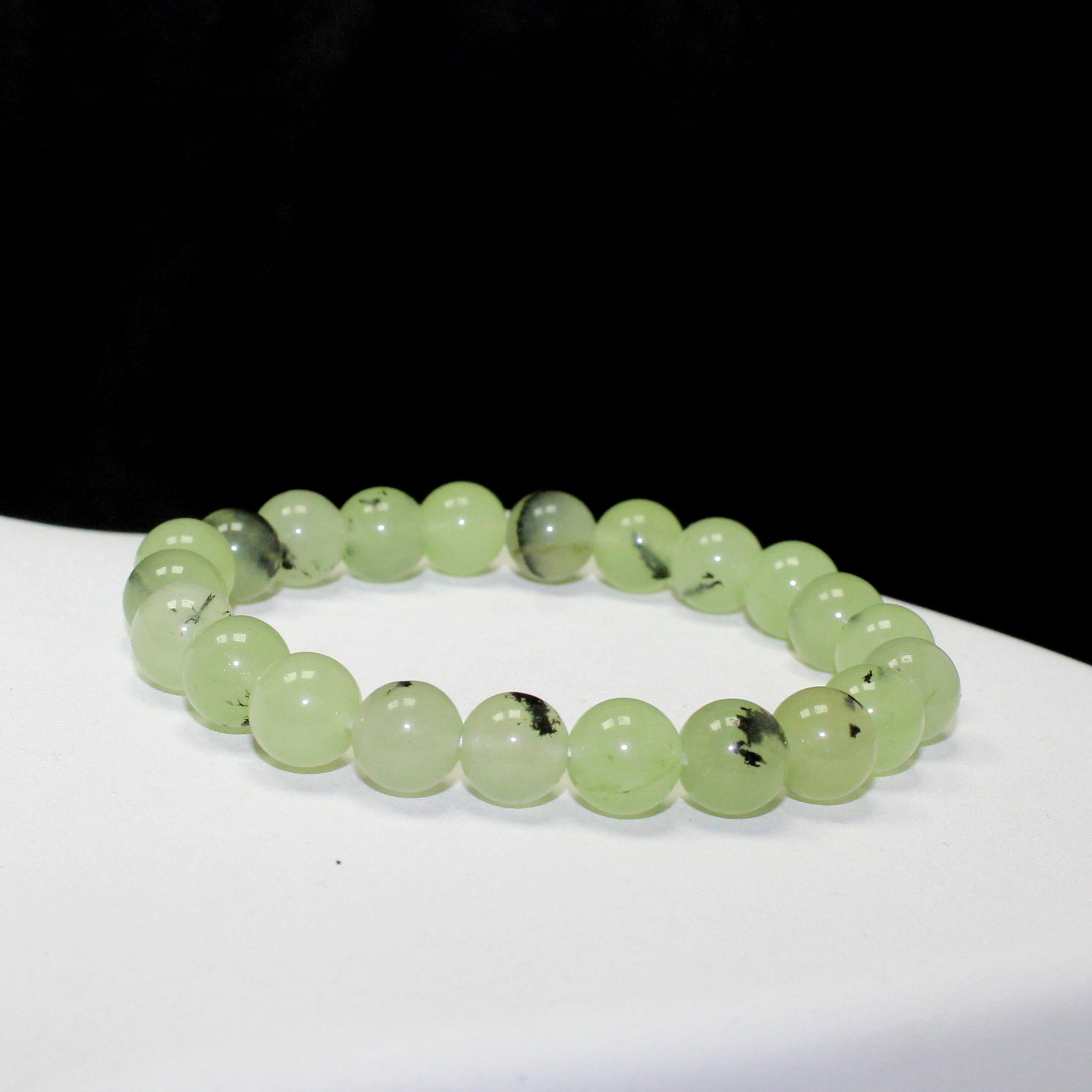 Natural Prehnite Bead Bracelet