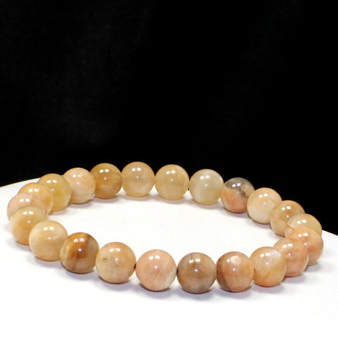 Natural Peach Moonstone Bead Bracelet