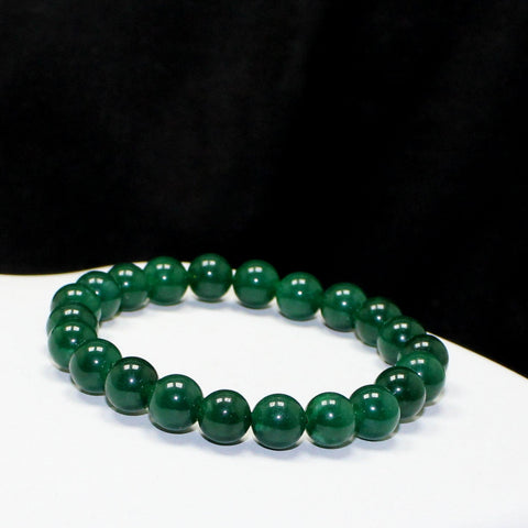 Natural Green Jade Bead Bracelet