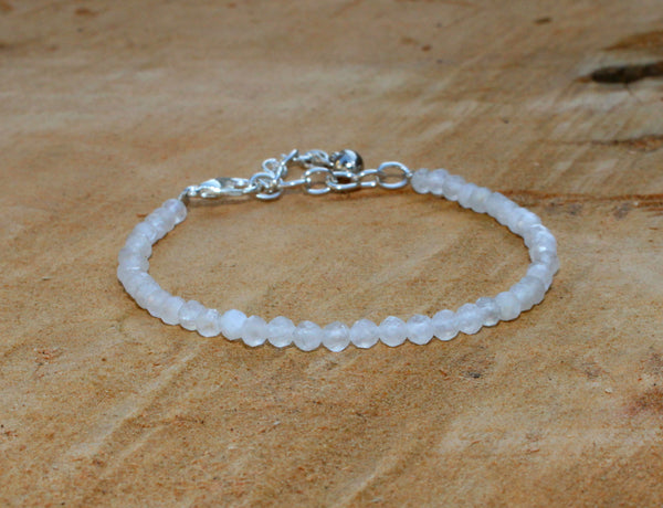 Natural Moonstone Dainty Bead Bracelet