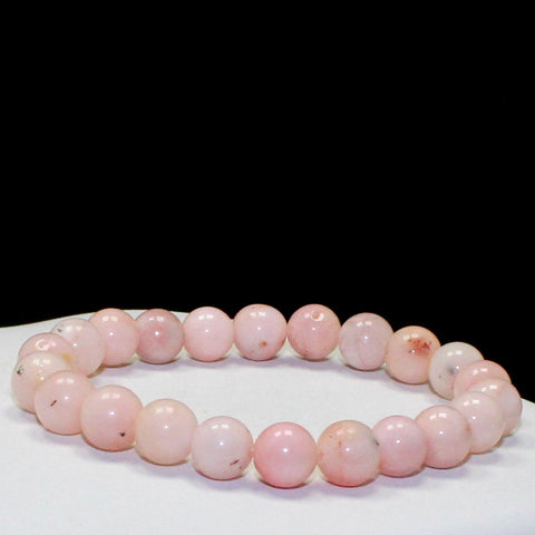 Natural Pink Opal Bead Bracelet