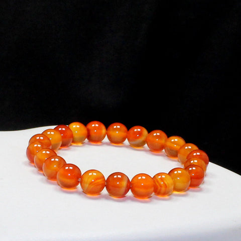 Natural Carnelian Bead Bracelet