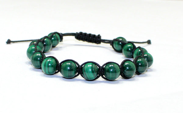 Natural Malachite Macrame Bracelet