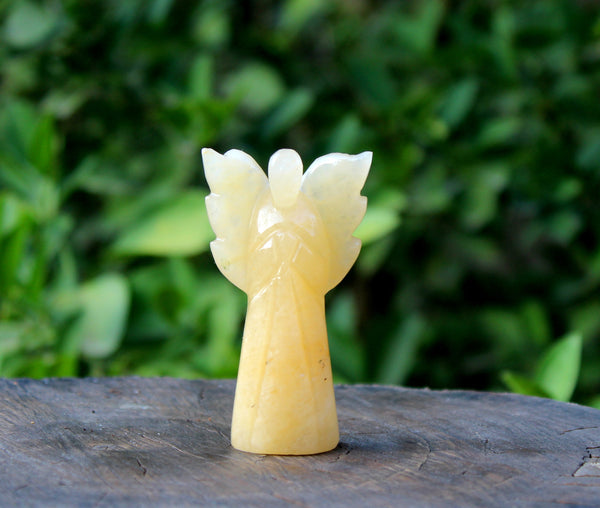 Natural Yellow Aventurine Hand Carved Angel