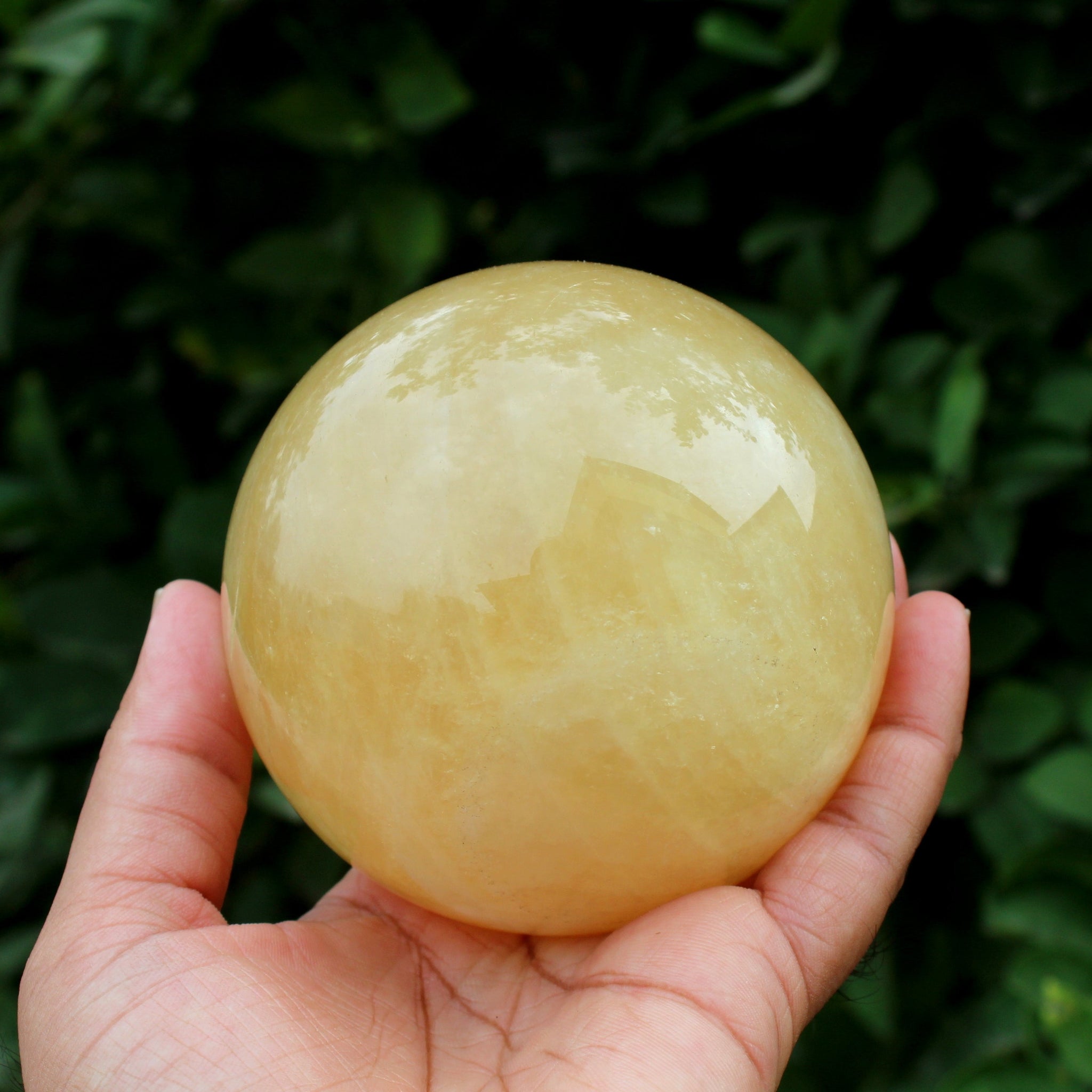 Large Natural Yellow Calcite Sphere - 90 mm