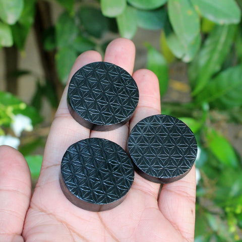 Natural Shungite Round Flower of Life