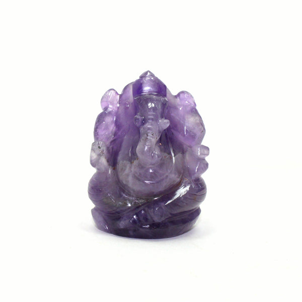 Natural Amethyst Hand Carved Lord Ganesh