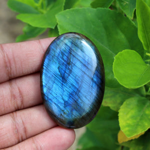 Natural Labradorite Blue Flash Oval Palmstone