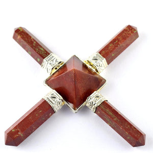 Natural Red Jasper 4 Point Energy Generator