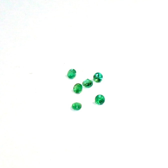 1 mm Natural Round Emerald Pack of 6 pcs