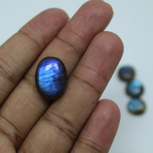 Natural Labradorite Blue Flash Oval Cabochon 12 x 17 mm