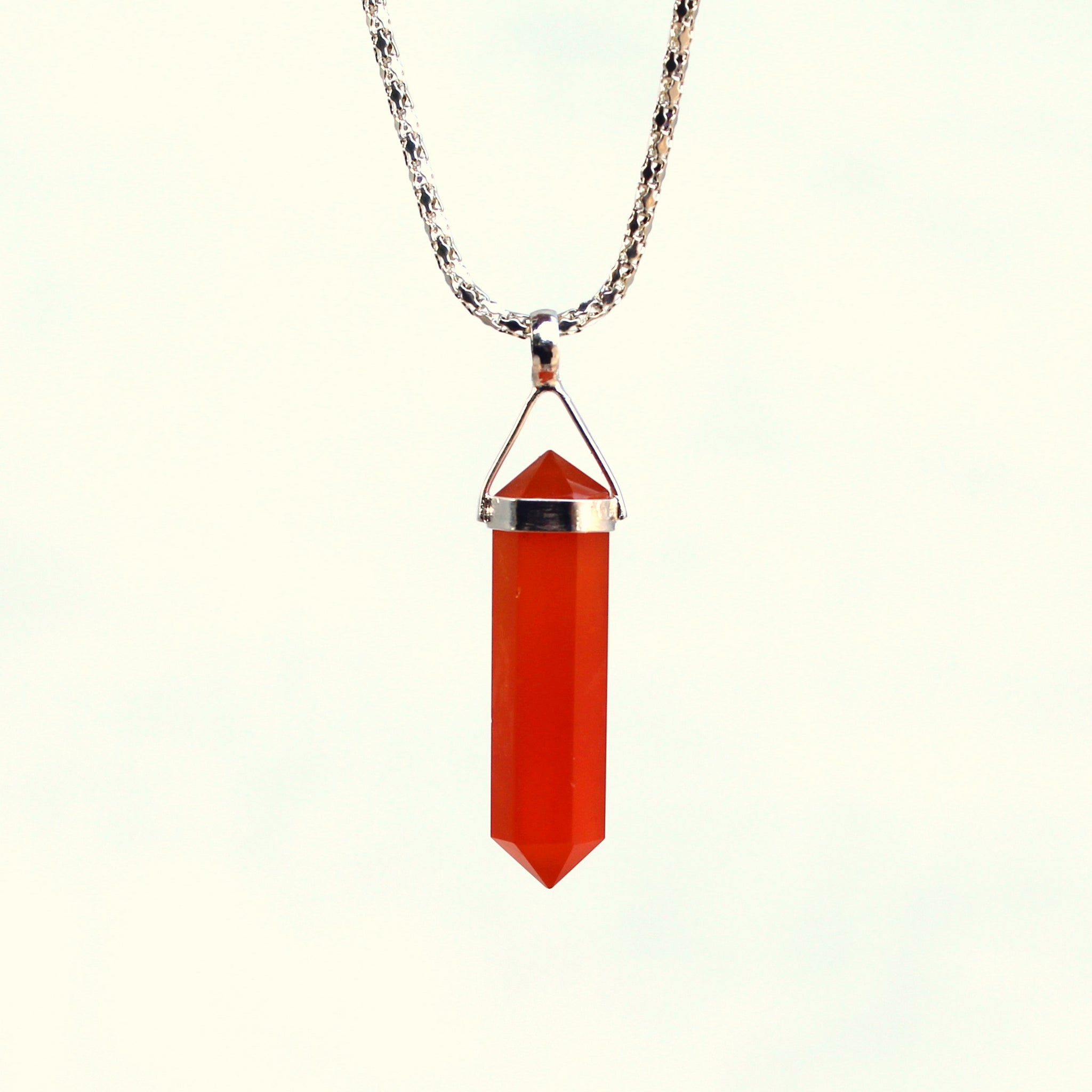 Natural Carnelian Double Point Necklace