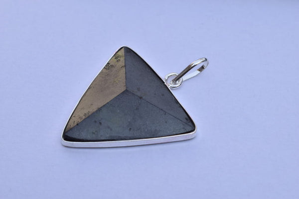 Natural Black Tourmaline Triangle Pendant