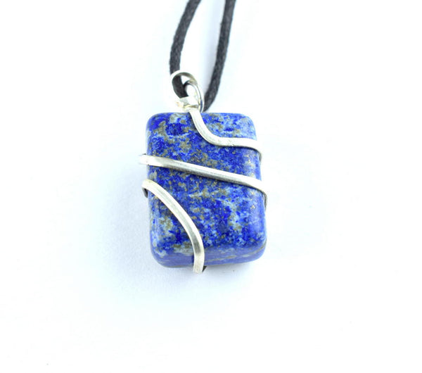 Natural Lapis Lazuli Wire Wrapped Pendant