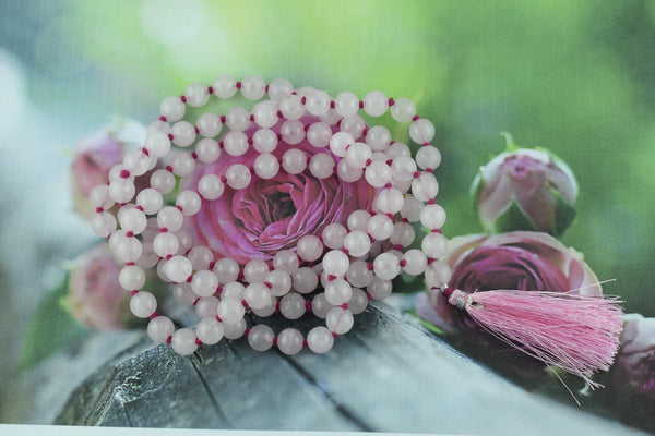 Natural Rose Quartz 108 Beads Japa Mala