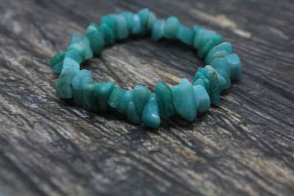 Natural Amazonite Stretchable Chip Bracelet