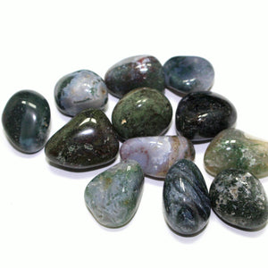 Natural Moss Agate Tumbled Stone Pack of 100 grams