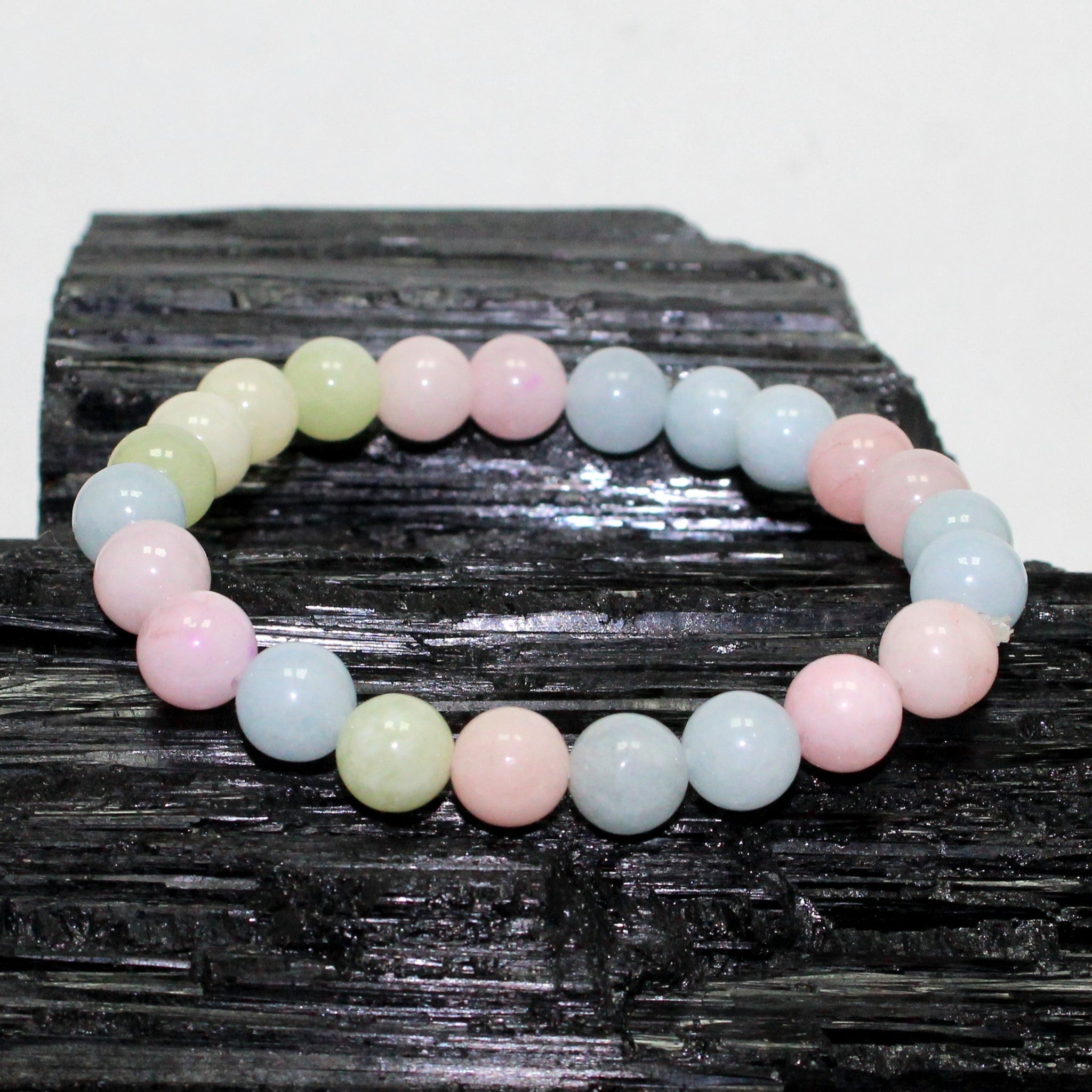 8 mm Morganite Gemstone Beaded Bracelet