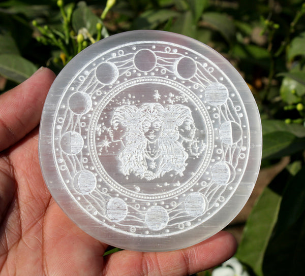 Natural Selenite Charging Hecate Plate