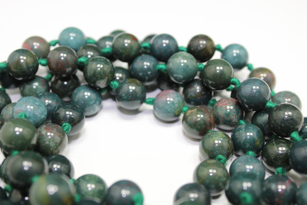 Natural Bloodstone 108 Beads Japa Mala