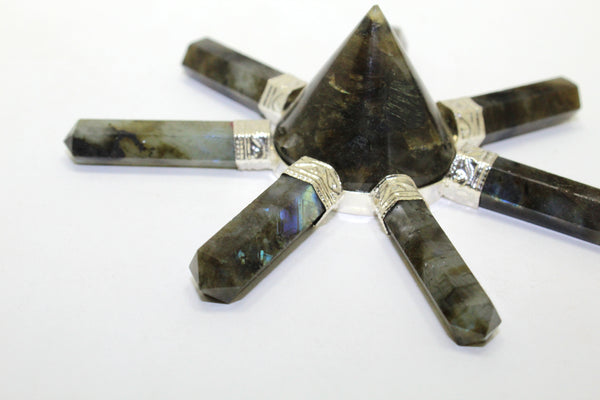 Natural Labradorite 7 Point Energy Generator