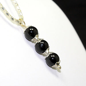 Natural Black Tourmaline Bead Necklace