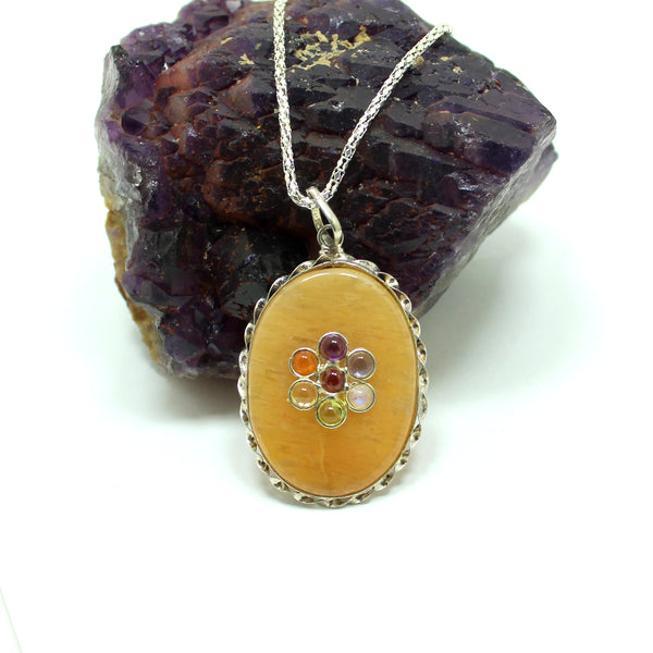 Natural Golden Aventurine Chakra Pendant